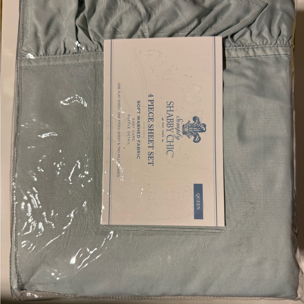 Shabby Chic Soft Green Sheet Set